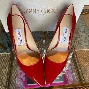 Brand new Jimmy Choo RED patent Romy pumps